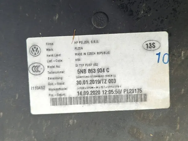 Isolation cloison OEM 5NB863934C pour VW Tiguan image 8
