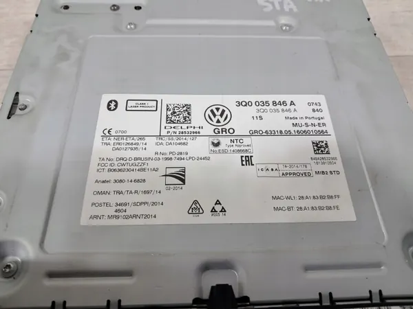 Leitor Navegação VW Touran 5TA III OEM 3Q0035846A image 5