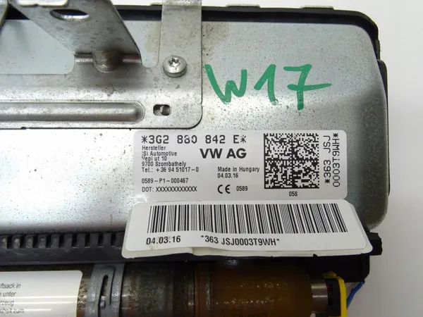 Airbag genou OEM 3G2880842E pour VW Passat B8 image 9