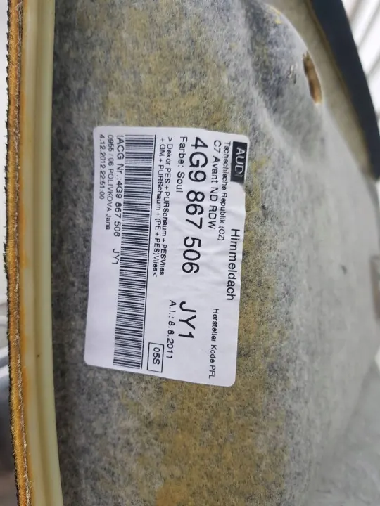 OEM 4G9867506 Audi A6 C7 S-Line Dachhimmelabdeckung image 10