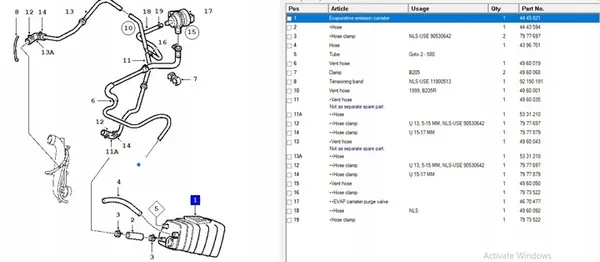 Polttoainehöyrysuodatin SAAB 9-3 (YS3F) 4445821 image 5