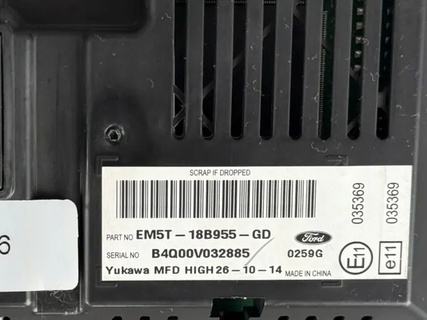Écran radio Ford Ecosport 2015 OEM EM5T-18B955-GD image 6