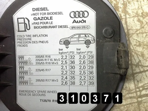 Couvercle Réservoir Carburant Audi OEM AM-310371 image 6
