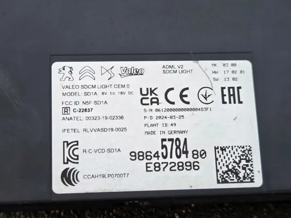 Module de contrôle des feux OEM 9864578480 pour Peugeot 308 III image 3