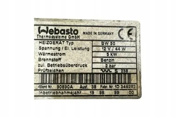 Webasto Värme OEM 1D346282 för VW Passat B5 image 7