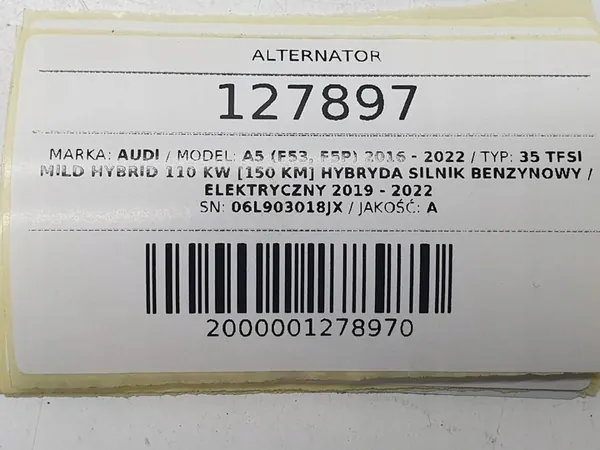 ALTERNATOR 210A AUDI A5 F5 2.0 TFSI image 7