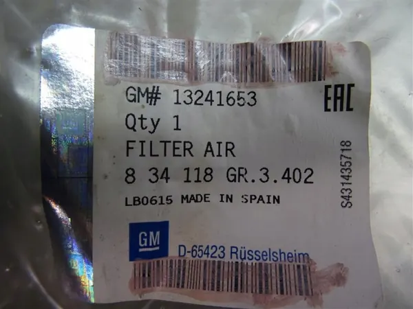 Opel Luftfilter OEM 0834118 für Corsa D 1.3 CDTI image 10