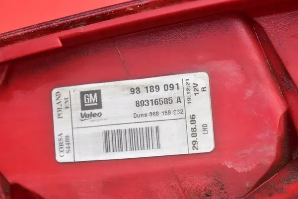 Luz Trasera Derecha Opel Corsa D 2006-2011 93189091 image 9
