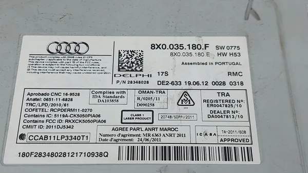 Radio CD Audi A1 I 8X 1.2 TFSI OEM 8X0035180F image 8