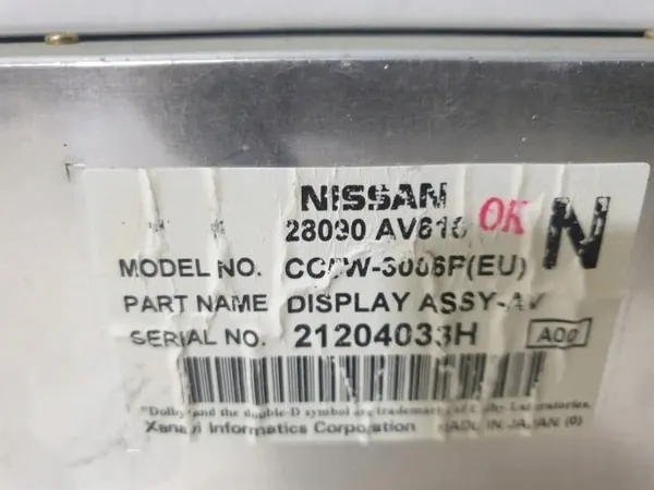 Nissan Primera Navigationsbildschirm OEM 28090AV616 image 3
