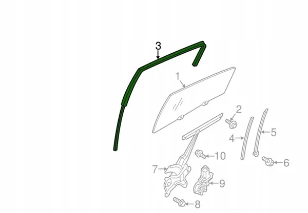 Raamrubber OEM 5735A416 voor Mitsubishi Space Star image 2