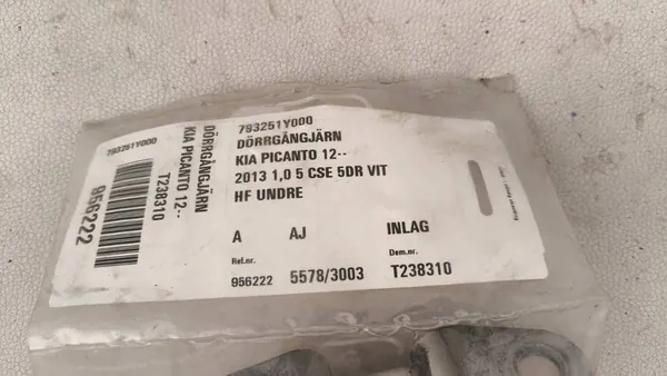KIA Picanto Höger Framdörrsbeslag 793251y000 image 3
