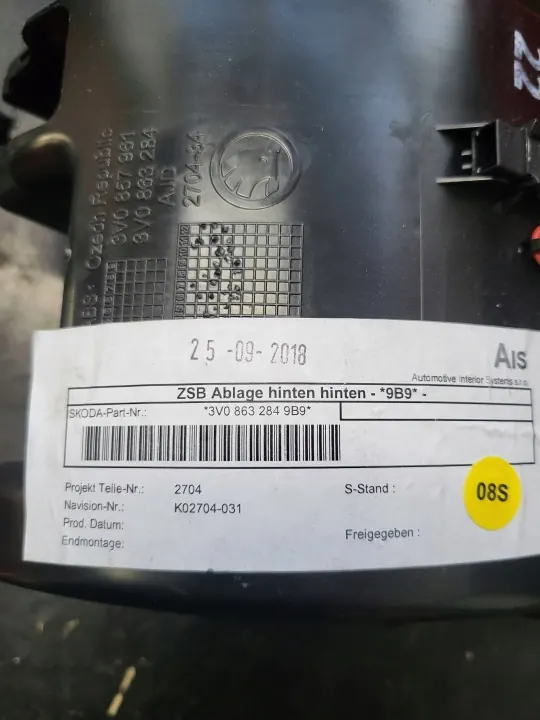 Cendrier Arrière OEM 3V08632849B9 pour Skoda Superb III image 4