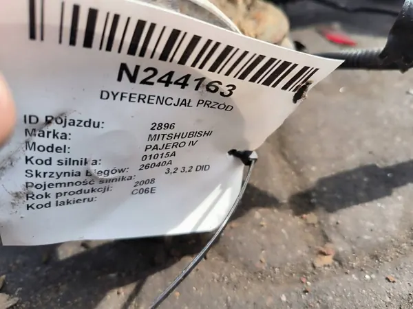 Mitsubishi Pajero 2008 Etudifferentiaalin kiinnike OEM H3917 image 4