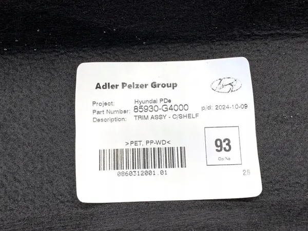 Achterplank OEM 85930-G4000 voor Hyundai i30 Hatchback image 3