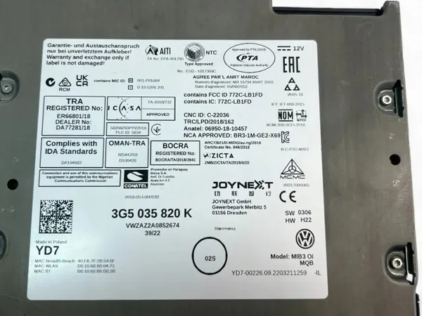 Changer CD VW OEM 3G5035820K pour T-Cross 2018 image 8