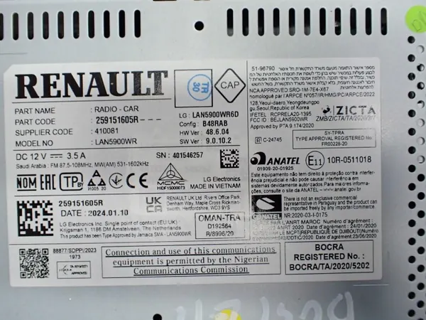 OEM 259151605R Dacia Duster II Original Navigationsradio image 9