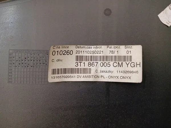 Framvänster Dörrpanel OEM 3T1867011 för Skoda Superb II image 3