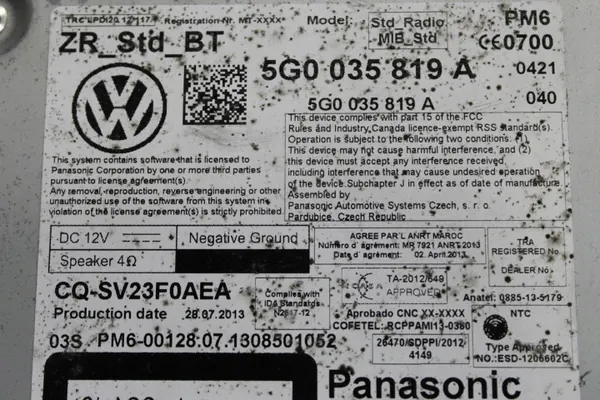 Leitor de cartões OEM 5G0035819A para VW Golf VII image 3