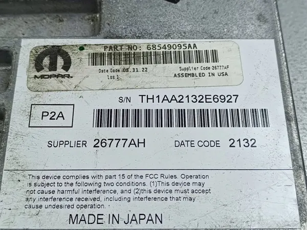 Ljudförstärkare Jeep Grand Wagoneer 2022 OEM 68549095AA image 6