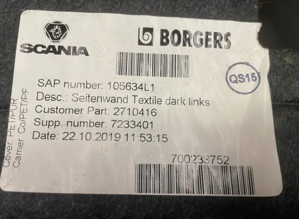 Scania 2710416 Linker cabinewandpaneel - Gebruikt image 5
