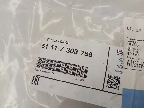 Griglia paraurti anteriore destra BMW X1 E84 51117303756 image 5