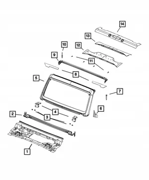 Dobradiça pára-brisa esquerda OEM 68284987 Jeep Wrangler JL image 3