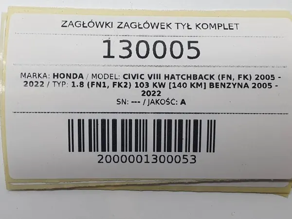 OEM AUST130005 Apoios de Cabeça Bege para Honda Civic VIII image 4