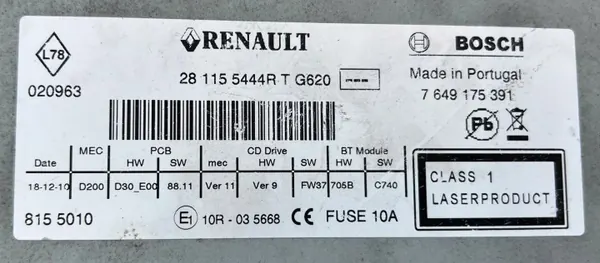 Radio CD OEM 281155444R pour Opel Vivaro A Lift image 3