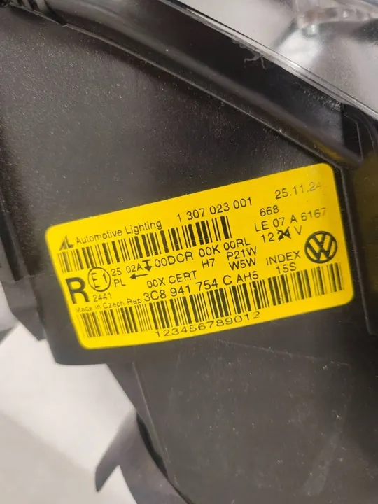 Volkswagen PASSAT CC XENON ETULAMPPU 3C8941753C image 4