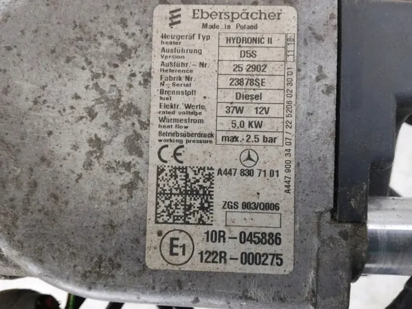 Calentador Webasto Mercedes-Benz VITO W447 OEM A4478307101 image 6