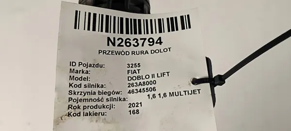 Inlaatpijp OEM 52151685 voor Fiat Doblo II 1.6 Multijet image 6
