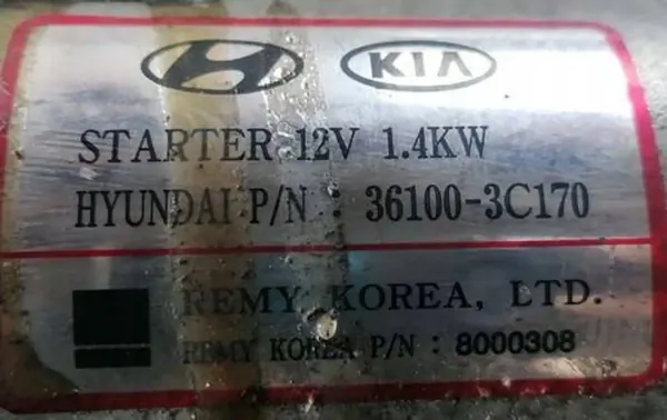 KIA SORENTO 3.3B - MOTOR DE ARRANQUE 36100-3C170 image 2