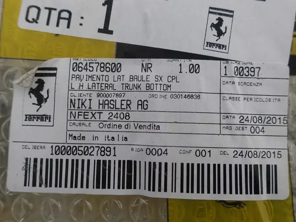 FERRARI 575 550 PANNEAU ARRIÈRE GAUCHE COUVERCLE OEM 64578600 image 5