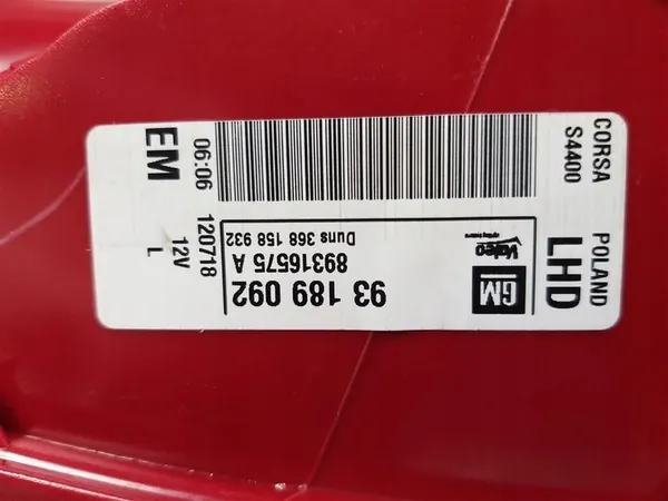 Lámpara trasera izquierda Opel Corsa D 2006-2014 image 4