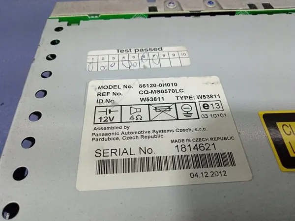 Citroen C1 -radio OEM 86120-0H010 - Alkuperäinen CD-soitin image 6
