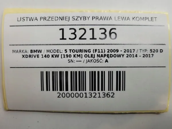 Etulasiinauha OEM AUST132136 BMW F10/F11 image 8