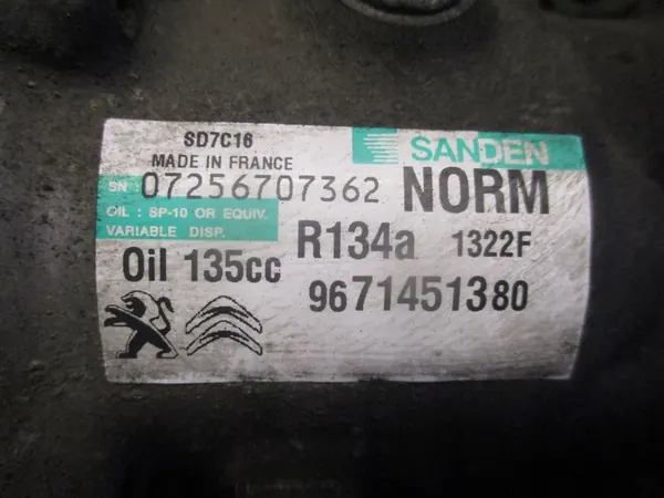 Embrayage de Climatisation 2.0 HDI Peugeot 5008 I 09-13 image 3