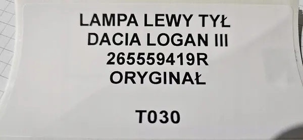 Lámpara Trasera Izquierda Dacia Logan III image 9