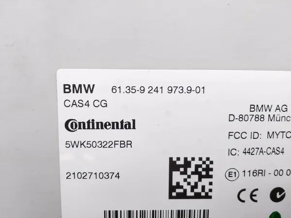 BMW 5 F10 F11 2012 CAS Module / Controller 9241973 image 5