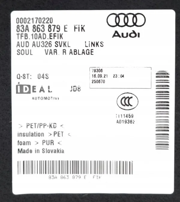 Vänster bakluckpanel OEM 83A863879E FIK Audi Q3 image 7
