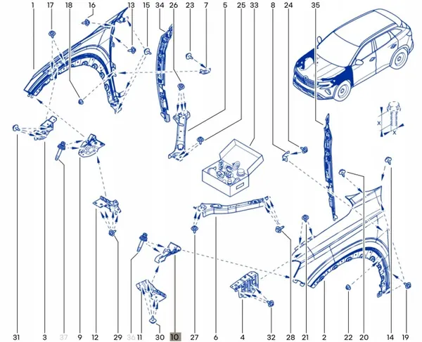 Suporte de para-lama esquerdo OEM 663511250R Renault image 10