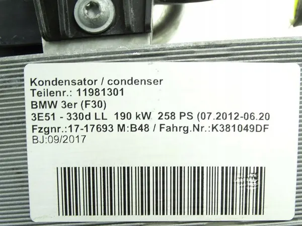Ilmastointikondensaattori BMW 3 F30 F31 11-18 9338330 image 3