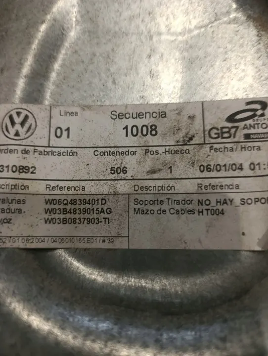 Mecanismo de levantamento de vidro traseiro esquerdo VW Polo 9N image 3