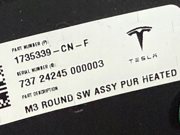 Volant chauffant Tesla 3 HL HIGHLAND OEM 1735339-CN-I image 7