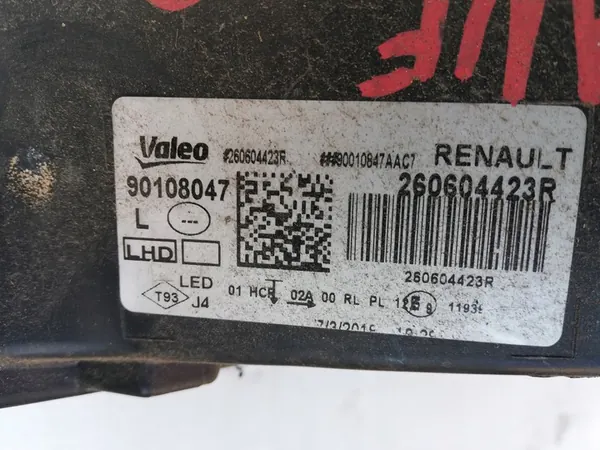 Vasen ajovalot H7 LED Renault Megane IV 15-20 OEM 260601122R image 8