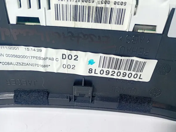 Tacho Kombiinstrument OE 8L0920900L Audi A3 8L 00-03 OEM 00024271 image 5