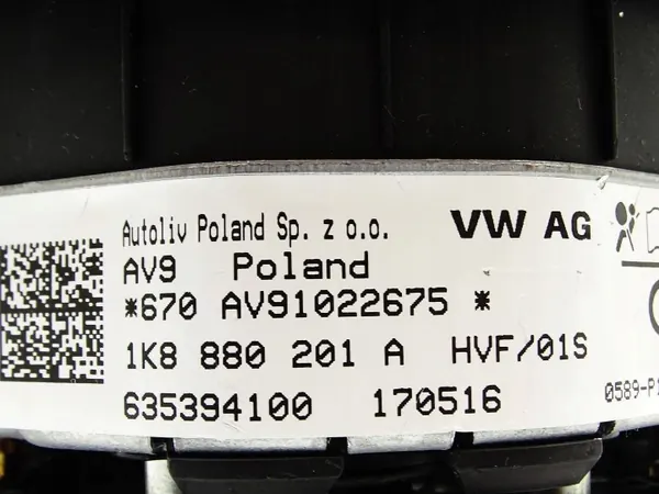 OEM 1K8880201A Airbag condutor VW Golf, Polo, Scirocco image 8