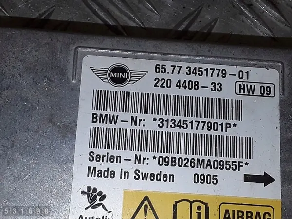 2007 Mini Cooper ECU 3451779 Used image 4