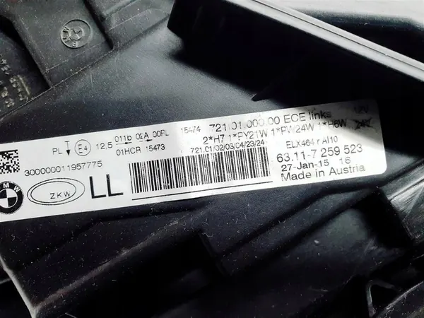 Farol esquerdo BMW 3 F30 F31 Halógeno OEM image 9